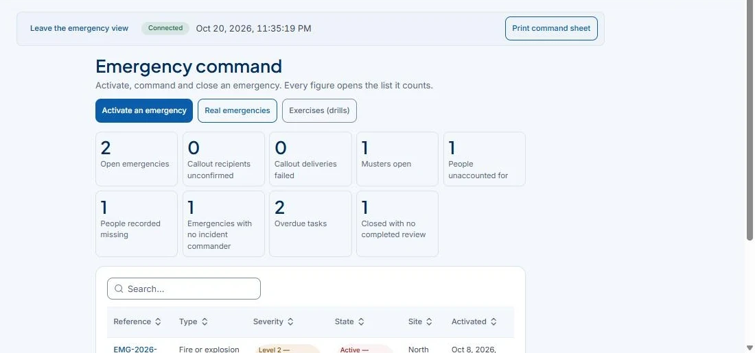 Emergency command